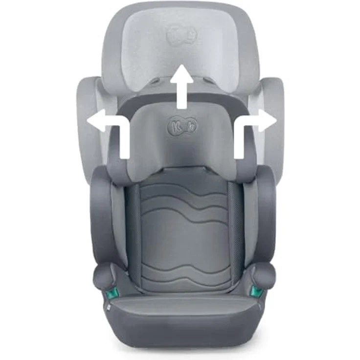 Kinderkraft XPAND 2 i-Size Kindersitz 100-150 cm, Kinderautositz, Höchste Sicherheitsstandards, Einfacher Montage mit ISOFIX, Hochwertige Materialien, Einstellung der Kopfstütze und Breite, Grau – Bild 1