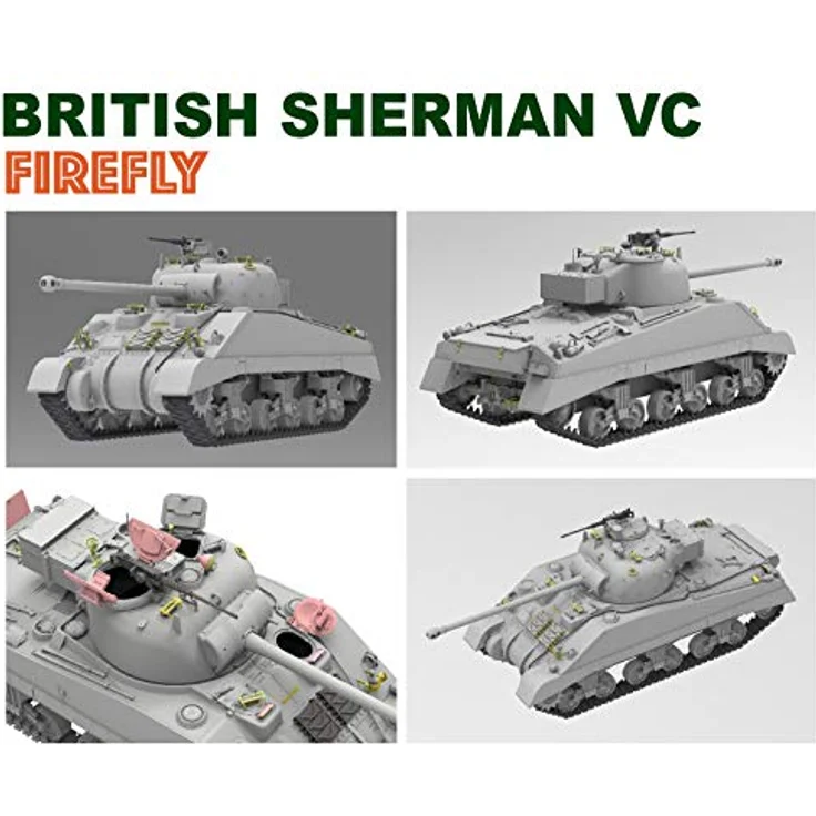 Rye Field Model British Sherman VC Firefly, Modellfahrzeug mit funktionierenden Kettenlinks und detailgetreuer Nachbildung – Bild 2