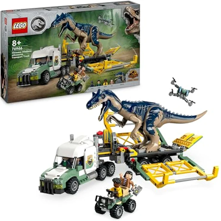 LEGO Jurassic World Dinosaurier-Missionen: Allosaurus-Transporter, Dino-Spielset mit beweglichem Allosaurus und Minifiguren Kenji, Darius und Yaz, Geschenkidee für Kinder ab 8 Jahren 76966 - Preisvergleich – Bild 1