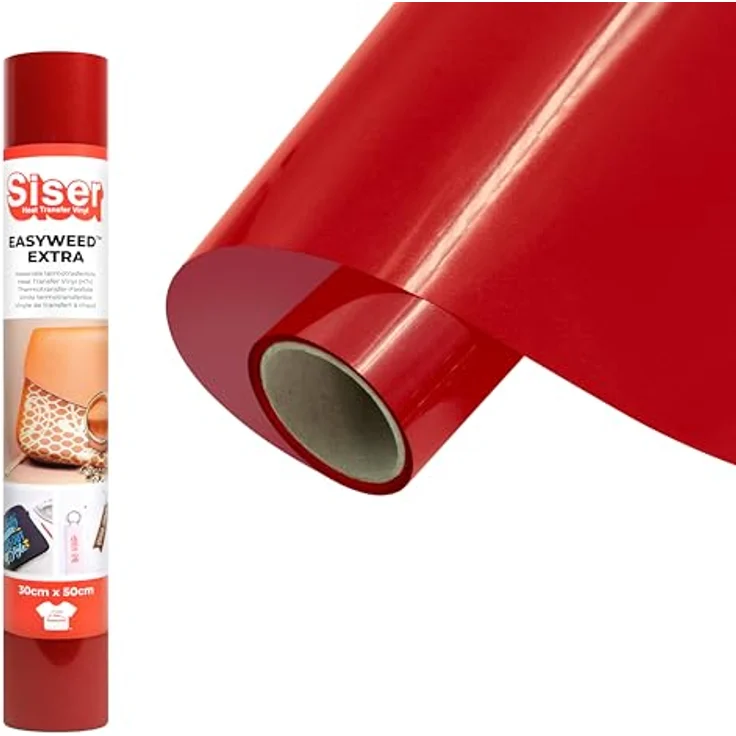 Siser® P.S. Film Extra EasyWeed Transferfolie, PVC-frei für Schneideplotter, rot, 30,0 x 50,0 cm – Bild 1
