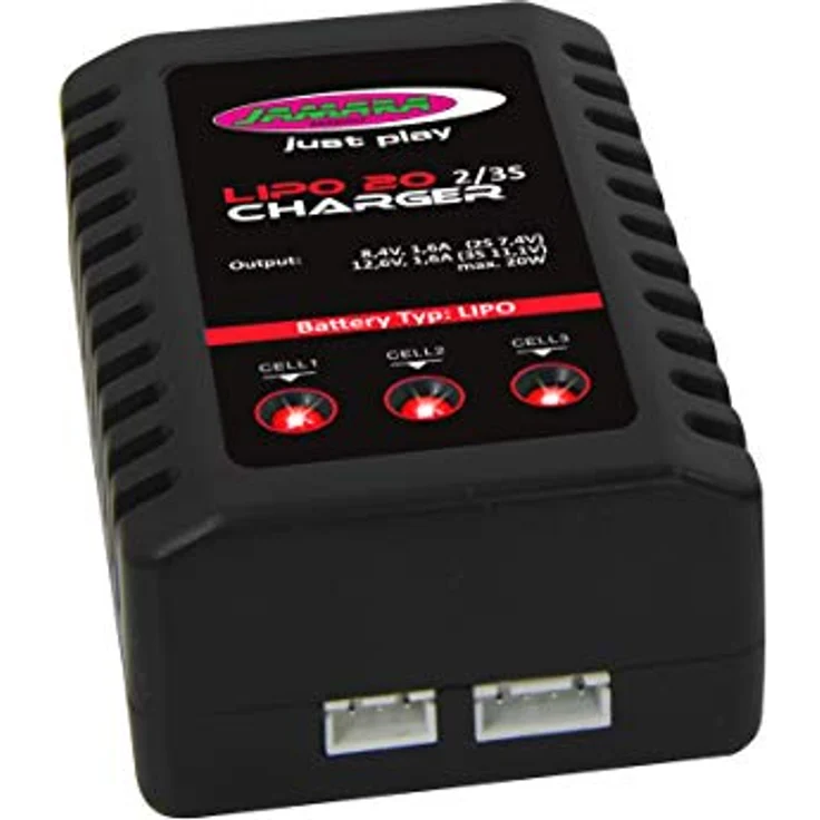 JAMARA Ladegerät LiPo 20 2S/3S mit integriertem Balancer, AC 100-240V, 1,6 A Ladestrom, für ferngesteuerte Fahrzeuge – Bild 3