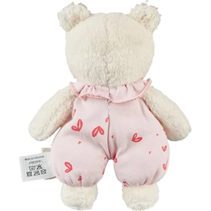 Sterntaler Kuscheltier S BÄR Betty, cremeweißer Bär mit Rassel und Herzmuster – Bild 2