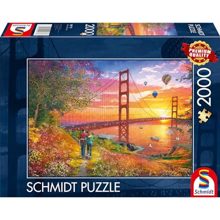 Schmidt Spiele 59773 Spaziergang zur Golden Gate Bridge, 2000 Teile Puzzle