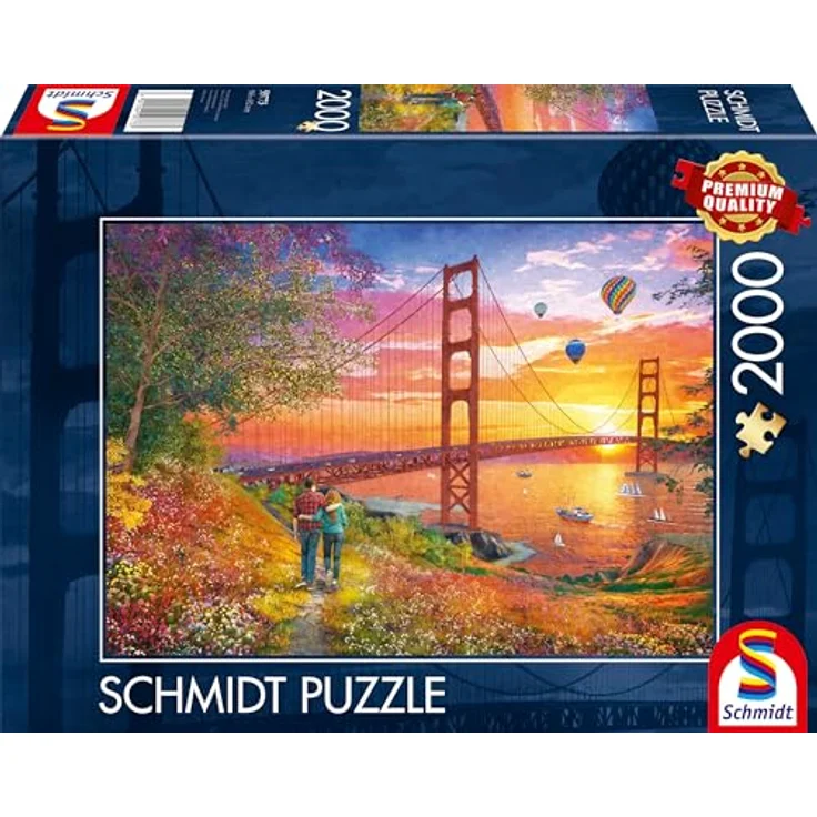 Schmidt Spiele 59773 Spaziergang zur Golden Gate Bridge, 2000 Teile Puzzle – Bild 1