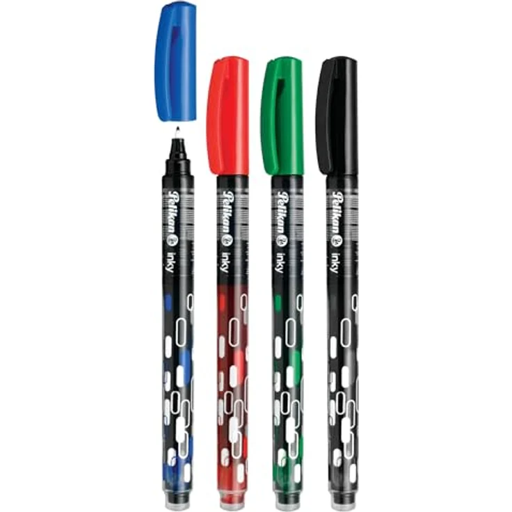 Pelikan Tintenschreiber Inky 273, Tintenroller mit Tintenreglersystem, löschbar in Blau, im Display sortiert in 50 Stück (blau, grün, rot, schwarz) – Bild 3