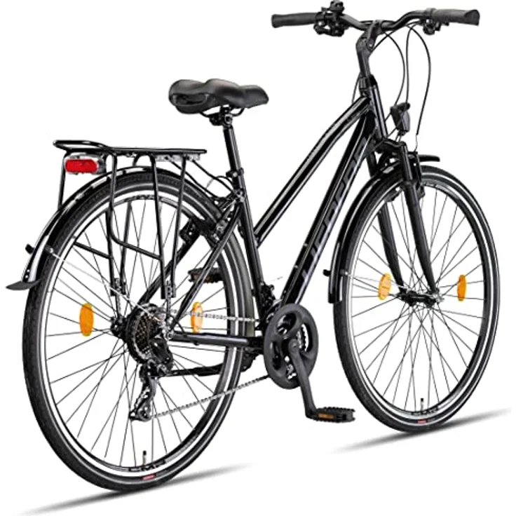 Licorne Bike Premium TrekkingBike in 28 Zoll - Fahrrad für Herren, Jungen, Mädchen und Damen - Shimano 21 Gang-Schaltung - Citybike - Männerfahrrad - L-V-ATB - Schwarz/Grau – Bild 3