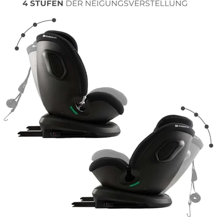 KinderKraft Xpedition 3, Reboarder Kindersitz nach ECE R129/i-Size, 360° Drehung, verstellbarer Sitzwinkel, erhöhter Seitenschutz, schwarz – Bild 6