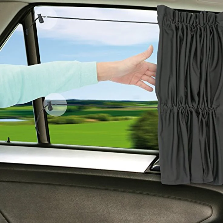 Zamboo Universal Sonnenschutz-Vorhang fürs Auto, mit UV-Schutz und seitlicher Schiebefunktion, anthrazit – Bild 3