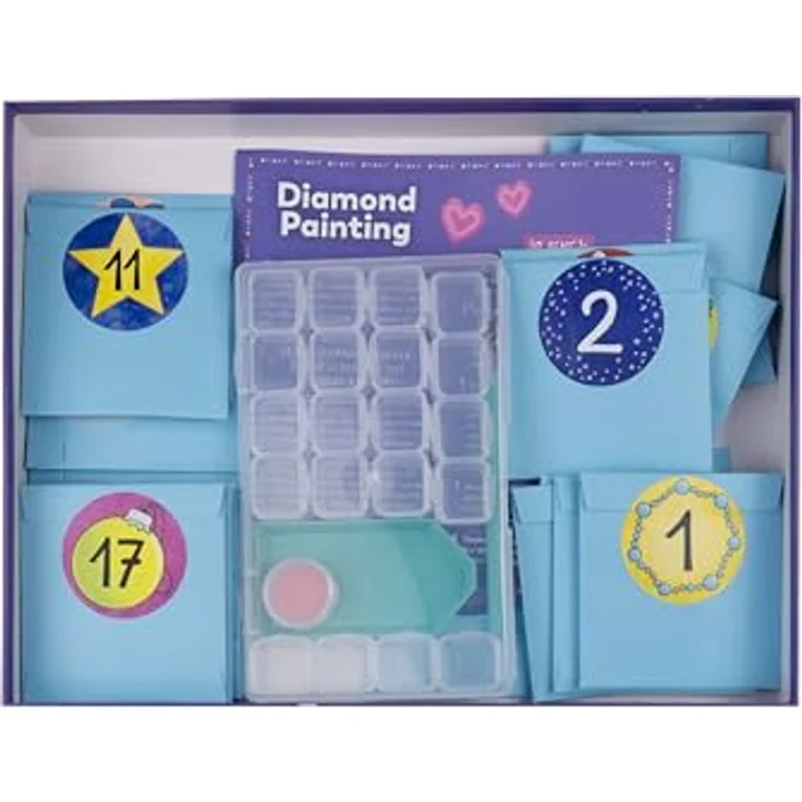 Frech Weihnachtszauber - Diamond-Painting-Adventskalender für 24 Baumanhänger, mit hochwertigen Glas-Diamanten – Bild 4