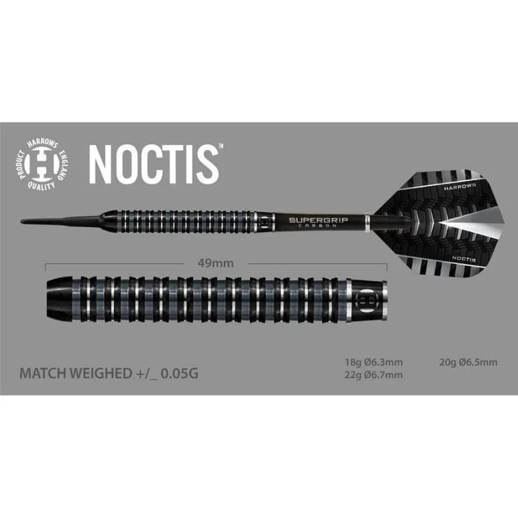 Harrows Noctis Darts 90% Softip, Dartpfeile mit präziser Griffigkeit und optimalem Wurfverhalten