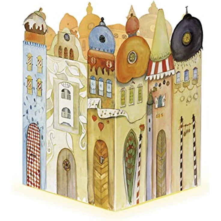 Korsch Leuchtendes Städtchen Adventskalender, dreidimensionaler Windlicht-Kalender mit konturgestanzten Illustrationen – Bild 1