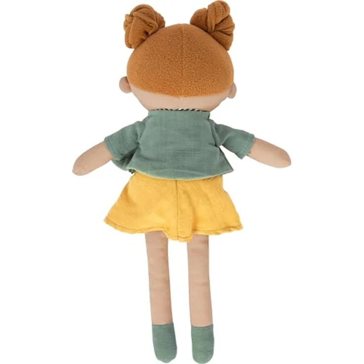 small Foot Stoffpuppe Maya, 39 cm große Puppe mit ausziehbarer Jacke, gelber Rock und liebevollen Details für Babys und Kleinkinder, 12779 – Bild 3