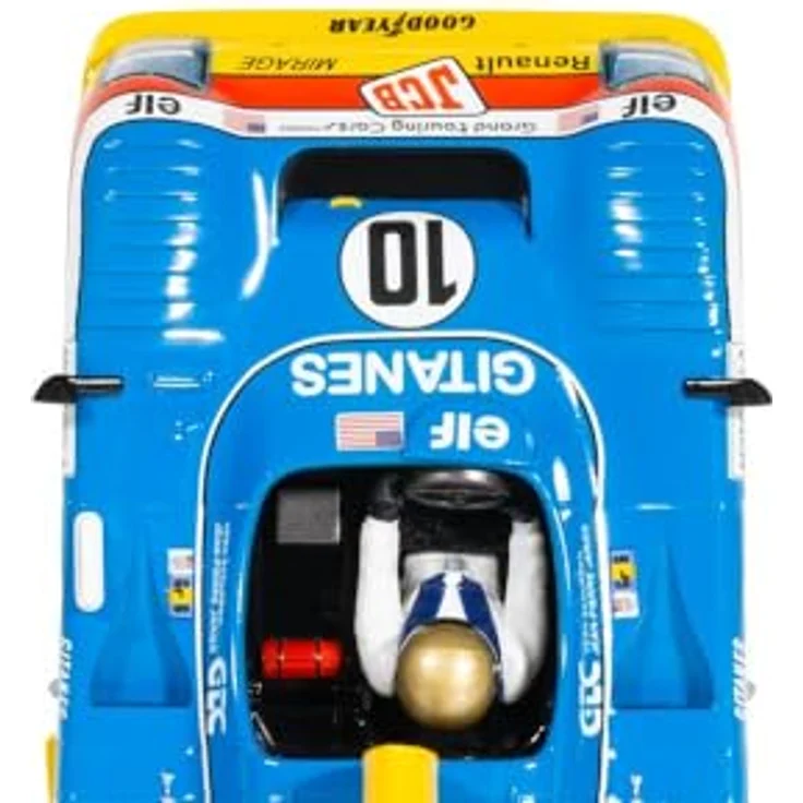 Scalextric C4444 1:32 Mirage GR8 Lemans 1977 HD, Slotcar mit Fahrerfigur, umbaubar für digitale Rennbahnen, Blue/Yellow – Bild 5