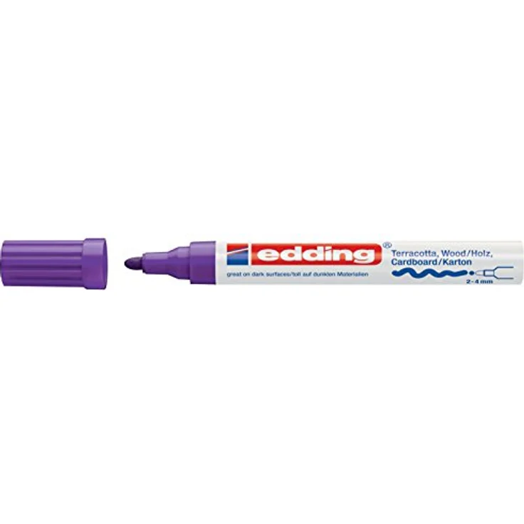 edding 4000 Deco Marker, Dekomarker mit Rundspitze 2-4 mm, violett für Terrakotta, Karton und Holz – Bild 1