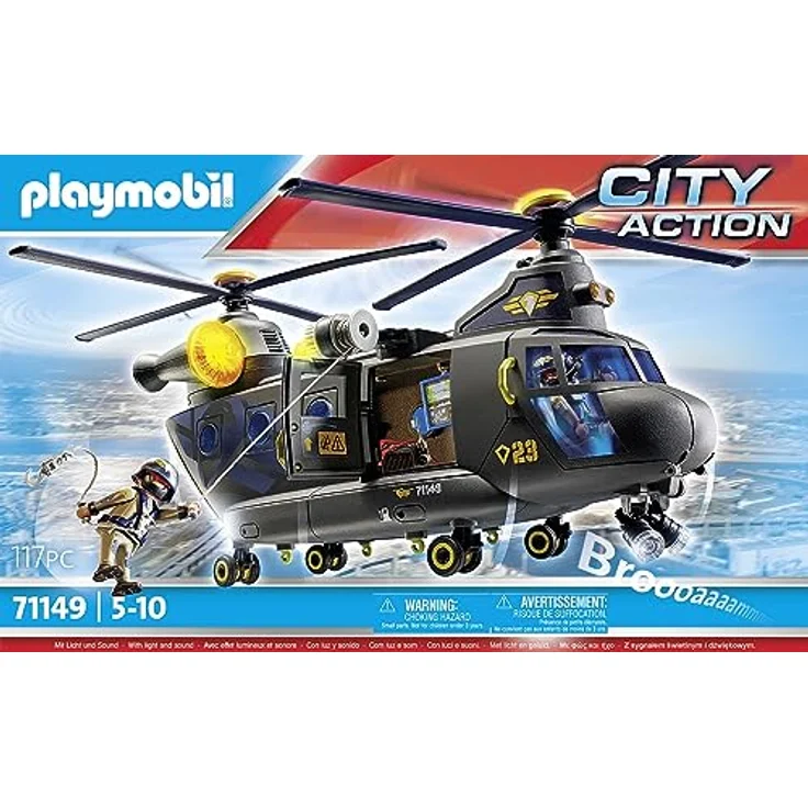Playmobil® SWAT-Rettungshelikopter (71149), My Action Heroes Konstruktions-Spielset, (117 St), Made in Europe, mit Licht und Sound – Bild 4