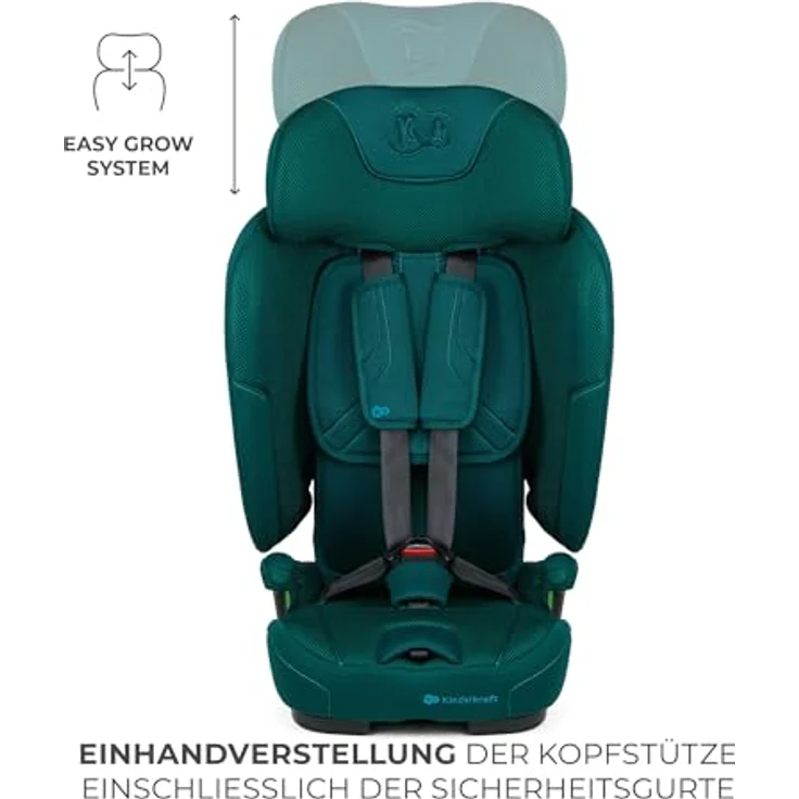 Kinderkraft Fix2Go, Autokindersitz für Kinder 9-36 kg mit Schlaffunktion, Neigungsverstellung und SAFERIDE Sensor, grün – Bild 9