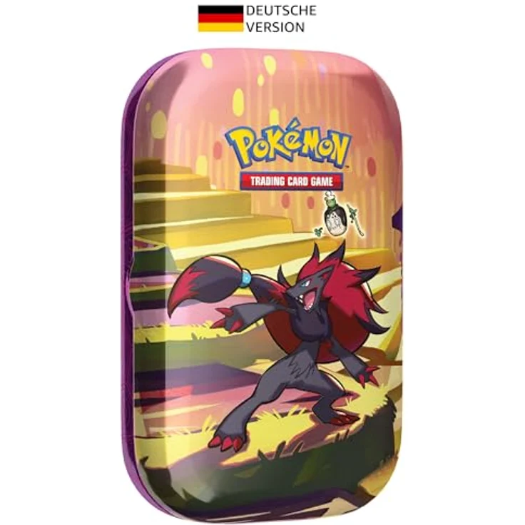 Pokémon Mini-Tin-Box Karmesin & Purpur - Nebel der Sagen - Zoroark, mit 2 Boosterpacks und 1 Stickerbogen – Bild 1