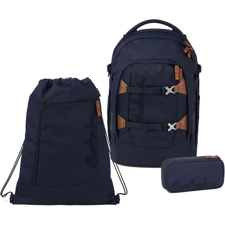 Satch Schulrucksack Pack 3tlg., Ergonomisch mit 30 Liter Fassungsvermögen, blau