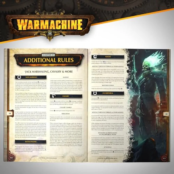Steamforged Games Warmachine: Core Book, gebundener Leitfaden mit über 140 Seiten, Regeln und Fraktionsüberlieferungen für das Tisch-Kriegsspiel Warmachine – Bild 3