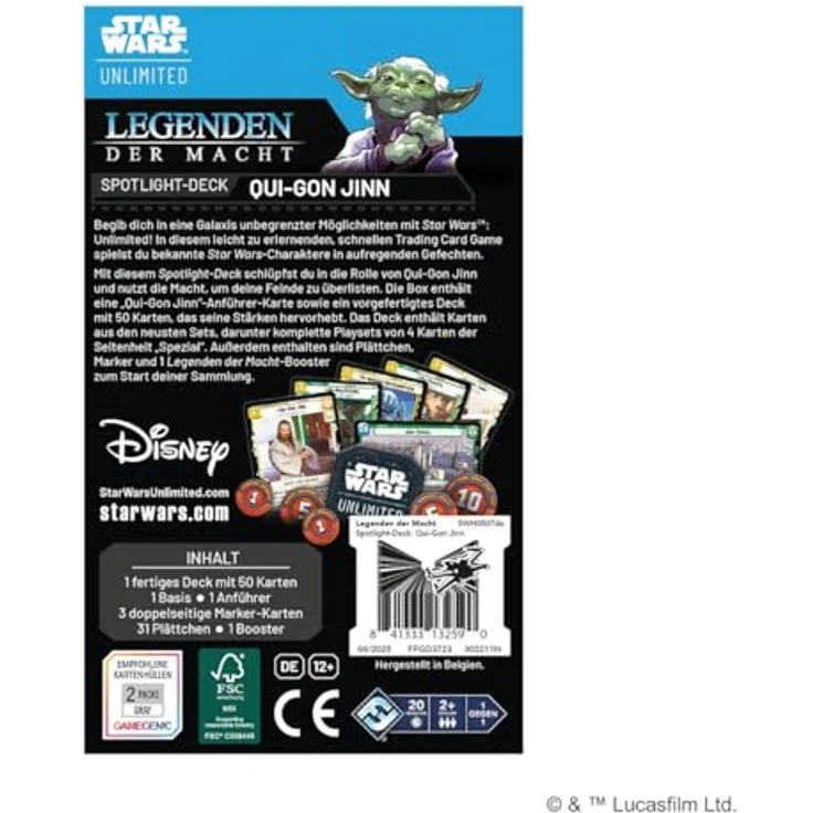 Asmodee - FFG - Star Wars: Unlimited Trading Card Game - Legenden der Macht - Spotlight Deck Qui-Gon Jinn mit 50 Karten und 4 exklusiven Karten, TCG für 2+ Spieler, ab 12 Jahren, Deutsch – Bild 3