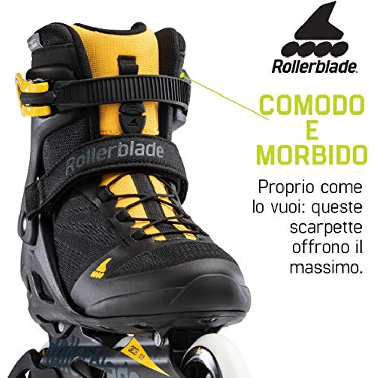 Rollerblade Herren Macroblade 100 3Wd Inlineskate, Black/Saffron Yellow, 295 – Bild 2