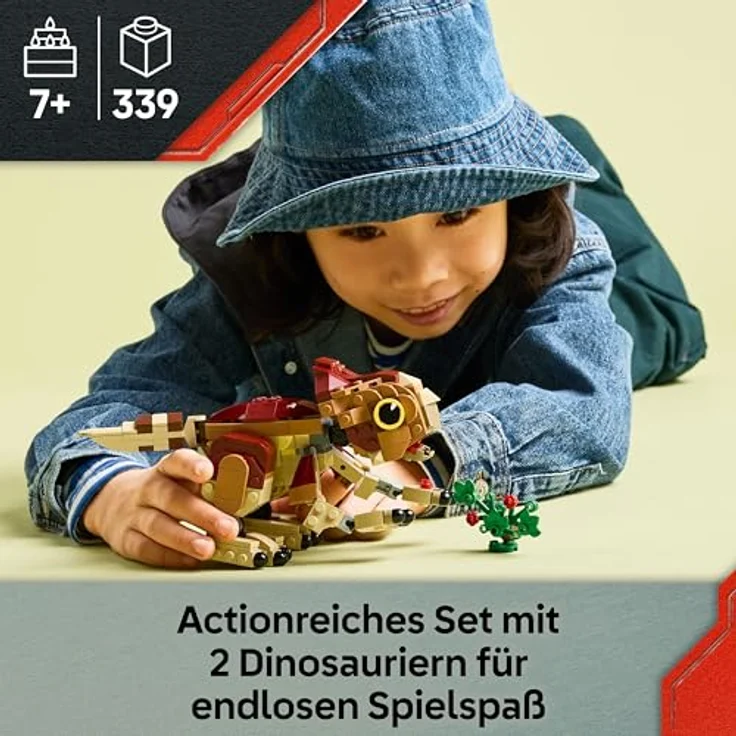LEGO Jurassic World 76970, Babydinosaurier Dolores: Aquilops, 339 Teile, bewegliche Figur, für Kinder ab 7 Jahren, Maße: 20cm x 15cm x 11cm – Bild 2