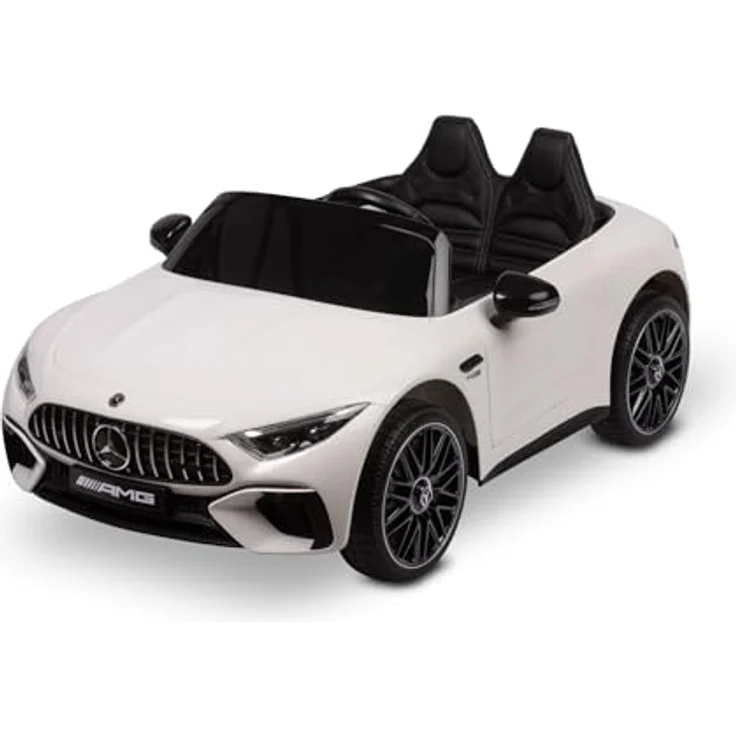 CARETERO Kinder Elektroauto Mercedes-Optik SL63, Akkubetrieben, für Kinder ab 3 Jahren, Weiß, mit Fernbedienung und USB-Musikpanel – Bild 1