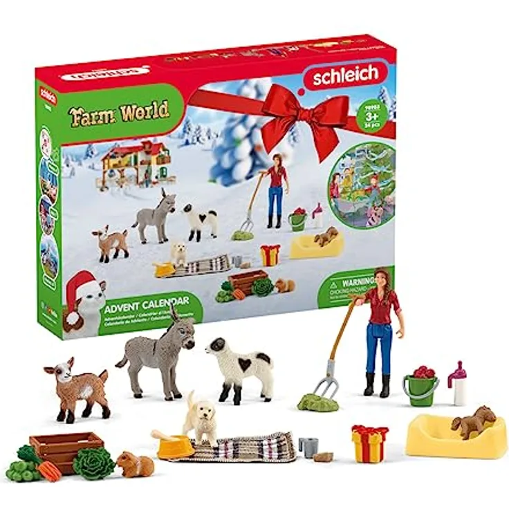 schleich 98983 Adventskalender 2023 FARM WORLD, ab 3 Jahren, FARM WORLD - Spielset, 24 Teile