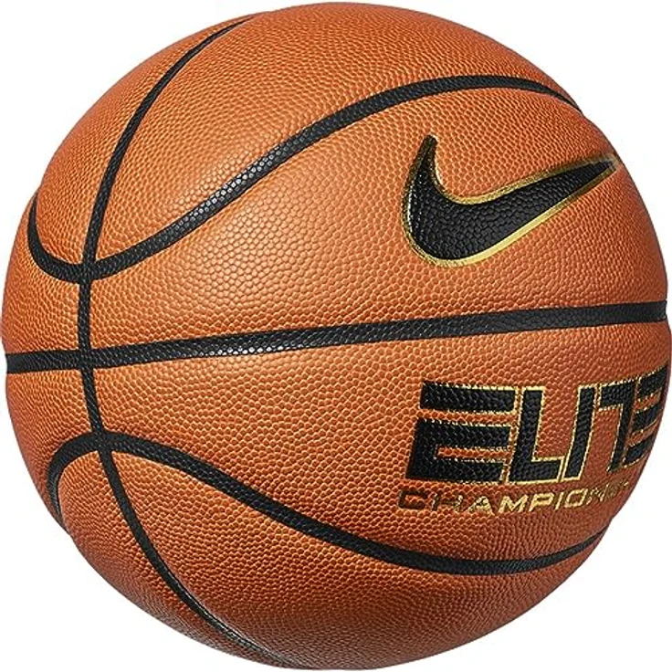 Nike Elite Championship 8P 2.0 Deflated Basketball aus Gummi und Kunstleder in Amber/Black/metallic Gold, Größe 7 – Bild 2