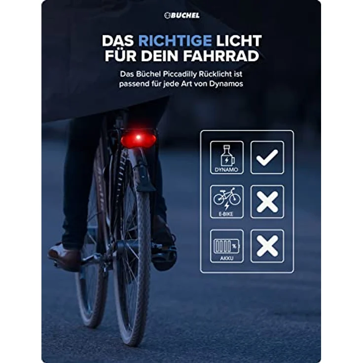 Büchel Standrücklicht Piccadilly mit LED f. Gepäckträger StVZO – Bild 3