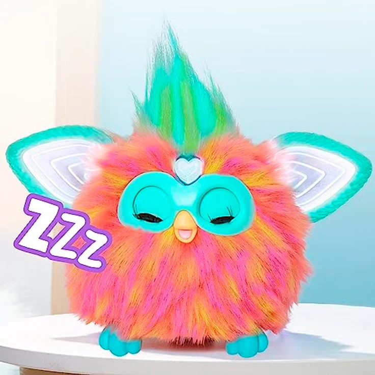Furby Hasbro Coral, interaktives Plüschtier mit 600+ Antworten und Licht- sowie Tanzfunktionen, 15,2 cm – Bild 5