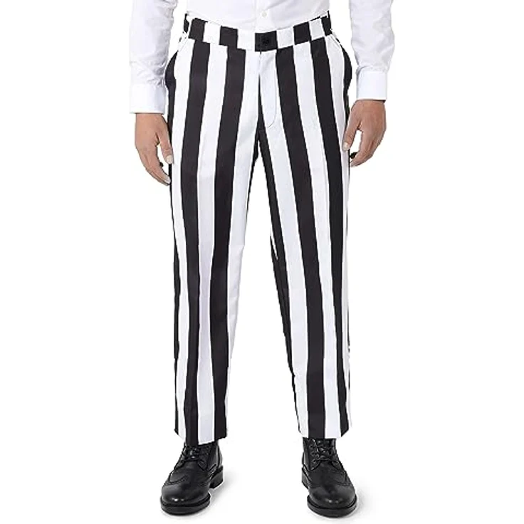 Suitmeister Beetlejuice XL, offiziell lizenzierter Anzug für Halloween und Mottopartys, Schwarz/Weiß gestreift – Bild 4