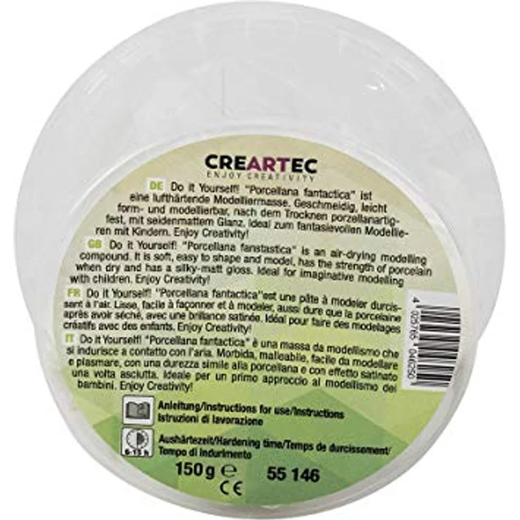 CREARTEC Modelliermasse Porcellana fantastica, lufttrocknend, Weiß – Bild 2