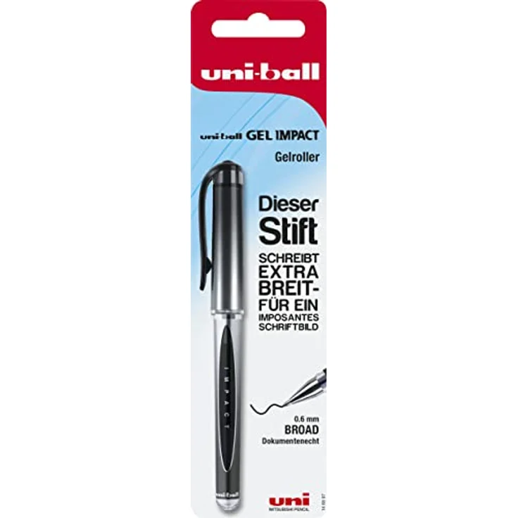 uni-ball 146897 - Gelroller uni-ball Gel Impact, 0,6 mm, schwarz, 1 Stück
