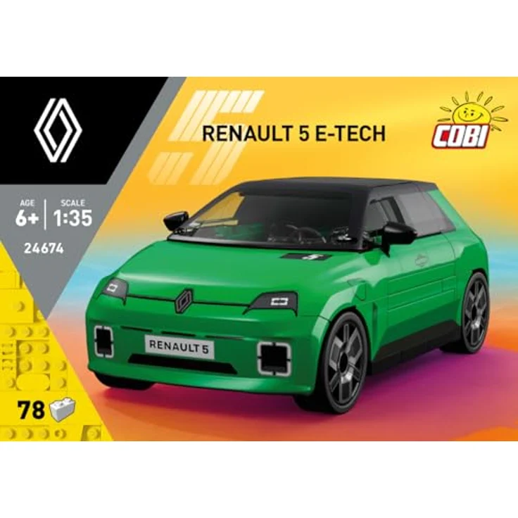 COBI Renault 5 e-tech, Modellfahrzeug aus Bausteinen, grün – Bild 3