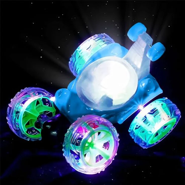 Retoo Ferngesteuertes Auto mit LED Beleuchtung, Spielzeugauto Gesteuert 27MHZ mit Fernbedienung, Reichweite bis 30 m, RC Auto Car mit 360° Rotation, Geschenk für Jungen und Mädchen, Blau – Bild 4