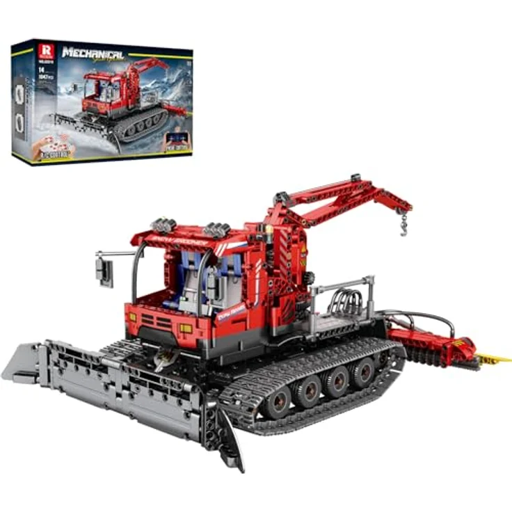 Reobrix BAU-LKW 22019, Schneepflug-Baustein-Set mit Motor, ferngesteuertes Spielzeug mit Bluetooth-Steuerung, 1047 Teile, für Jugendliche ab 14 Jahren – Bild 1