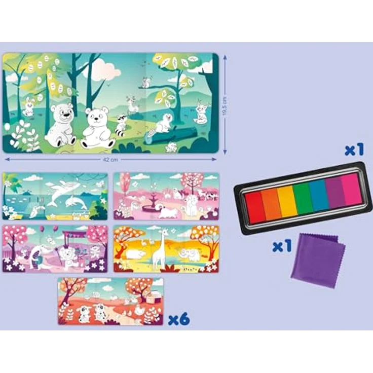 Maped CREATIV MY FIRST Fingerabdruck Stempelset, 7 Farben für kreatives Malen, inkl. Karten & Reinigungstuch, ideal für Kinder ab 3 Jahren – Bild 3