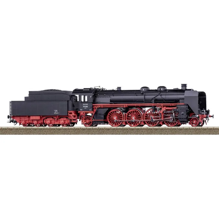 TRIX H0 T25019 Dampflok 19016 DR/DDR, detailliertes Modell mit 1800 PS und vier Treibachsen