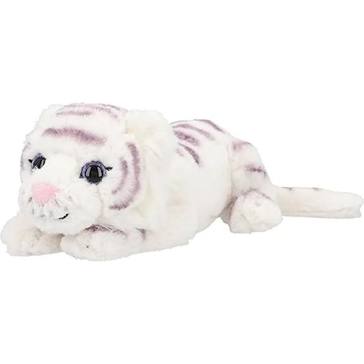 Depesche 12520 TOPModel Fantasy Tiger - Kuscheltier Tiger mit weißem Fell und Glitzeraugen, ca. 50 cm großer Plüschtiger