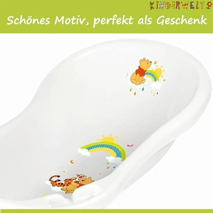 KiNDERWELT Babywanne 84 cm, BPA-frei mit Disney Winnie Pooh Motiv, sichere und robuste Babybadewanne für Neugeborene – Bild 2