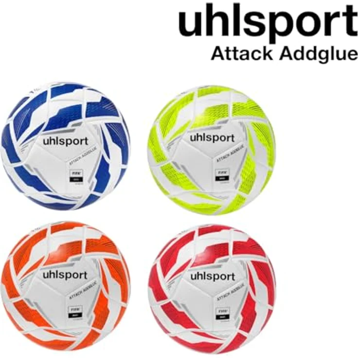 uhlsport Fußball Attack ADDGLUE, Spiel- und Trainingsball mit 2-Fach-Verklebung, optimale Rundheit, FIFA Basic, weiß/royal/blau, Größe 5 – Bild 3