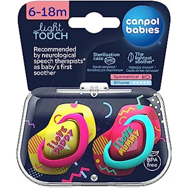 Canpol babies Silikon Schnuller, 2 Stück (6-18 m, Neon Love Girl) – Bild 4