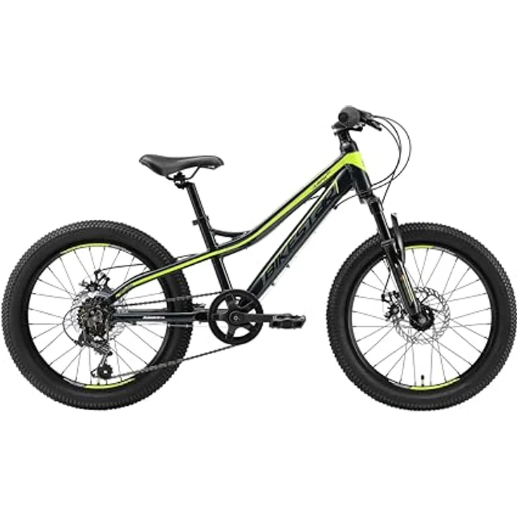 BIKESTAR Alu Mountainbike Jugendfahrrad 20 Zoll ab 6-9 Jahre Hardtail | 7 Gang Shimano Schaltung, Scheibenbremse, Federgabel | Kinder Fahrrad Schwarz Grün | Risikofrei Testen – Bild 3
