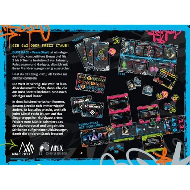MM SPIELE Dust Race – Modularer Rennspiel-Klassiker mit hohem Ärgerfaktor für 2–6 Spieler ab 10 Jahren – Bild 3