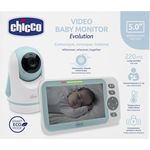 Chicco Video Babyphone Evolution, motorisierte Kamera mit 5"-Farbbildschirm, 220 m Reichweite, Nachtsicht, Thermometer und Weißrauschen