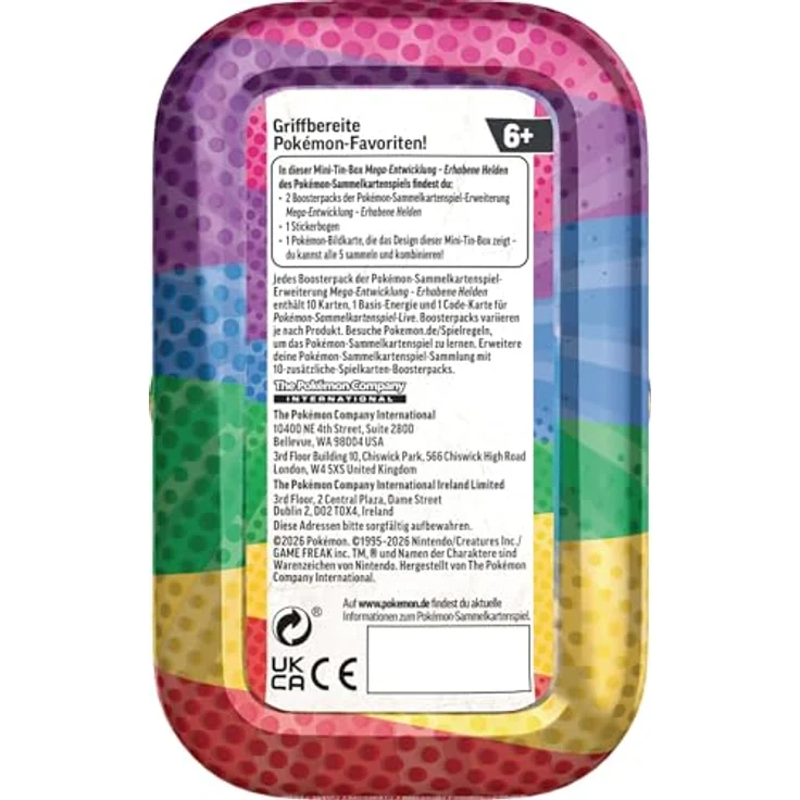 Pokémon Pokémon-Sammelkartenspiel: Mini-Tin-Box Mega-Entwicklung – Erhabene Helden mit Zorua und Urgl, inklusive 1 Stickerbogen, 1 Pokémon-Bildkarte und 2 Boosterpacks – Bild 4