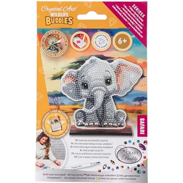 CRAFT Buddy Crystal Art Buddies, Kreativset Steckfigur Elefant mit Diamantmalerei, Sammelartikel – Bild 9