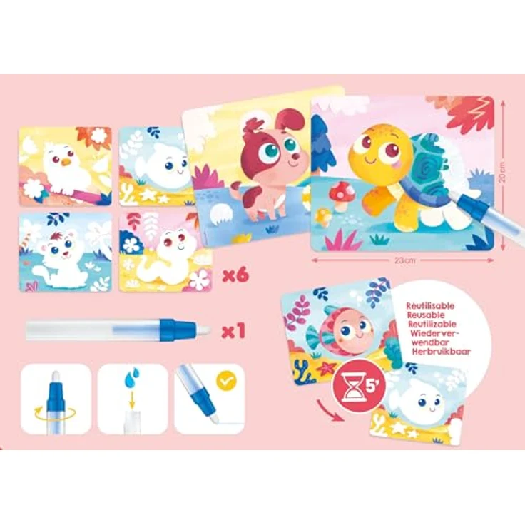 Maped Creativ – My First Magic Color, Malkarten auf Wasser zur Farbentdeckung, unendlich wiederverwendbar, für Feinmotorik & Kreativität, ab 18 Monaten – Bild 5