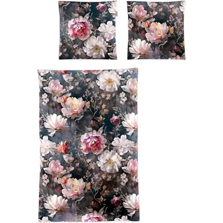 Irisette Mako-Satin Bettwäsche Wave 8574 multi Kinderbettwäschen atmungsaktiv und temperaturausgleichend, mit Qualitätsreißverschluss, hautsympathisch und anschmiegsam, schickes florales Muster, bei 60° C waschbar, trocknergeeignet